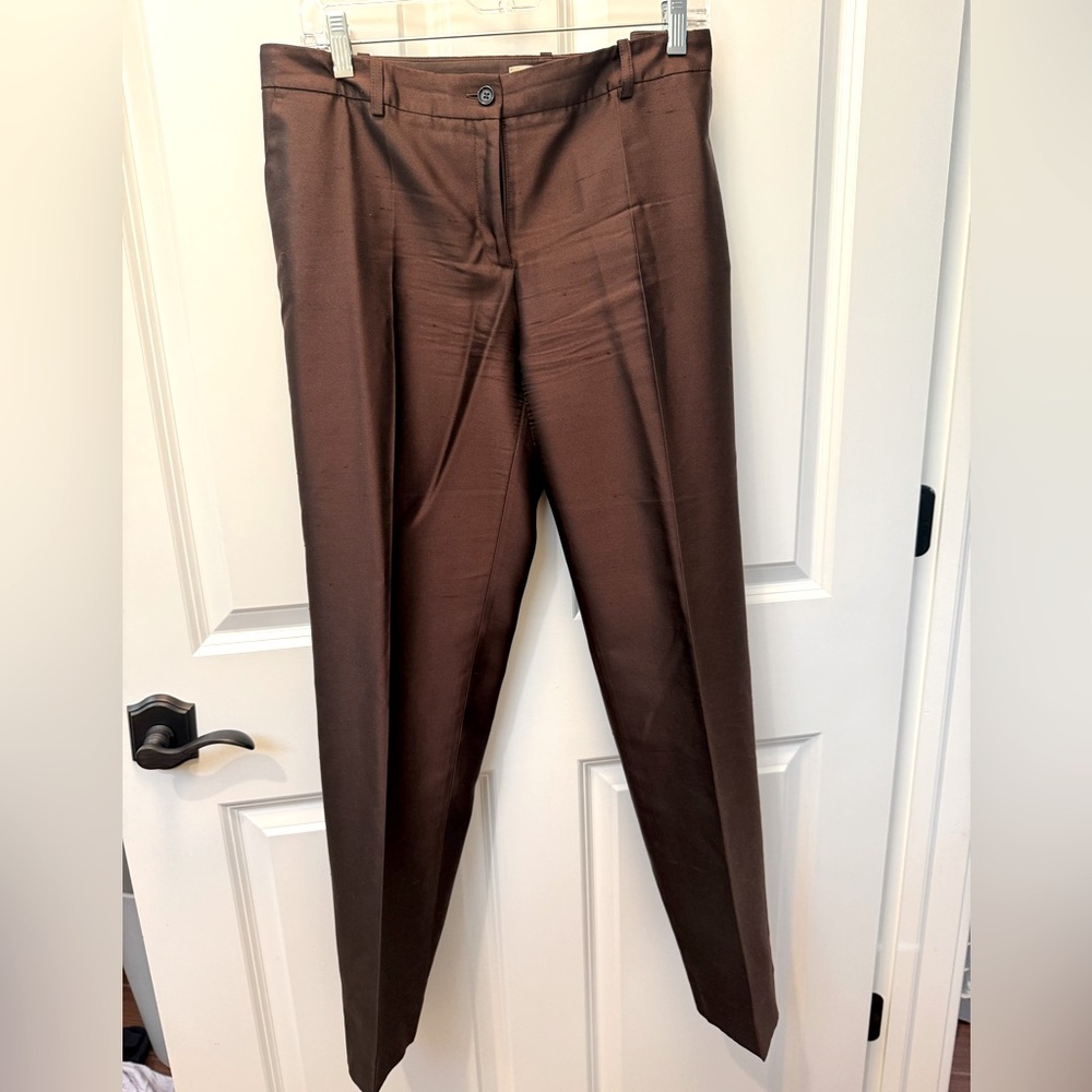 Michael Kors Collection silk brown trouser. Size 12